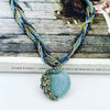 Multilayer Beads Chain Crystal Gem Stone Pendant Necklaces Boho Statement Jewelry - Image 6