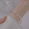 Charms Silver Bracelets For Women Adjustable Twisted Woven Bangle Bracelet Party Wedding Jewelry - Image 2