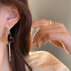Black Heart Earrings Women Gold-color Long Tassel Metal Asymmetric Earrings Exaggerated Drop Earrings Party Wedding Jewelry A - Image 3
