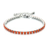 Colorful Cubic Zirconia Stone Tennis Bracelets Silver Plated Stainless Steel Chain Bracelet for Women Bride Jewelry - Image 1