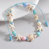 Neon Pink Color Flower Shell String Weaving Handmade Anklet Starfish Shell Turtle Charm Adjustable Anklet Summer Beach Jewelry - Image 5