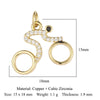 Cat Horseshoe Copper CZ Cycling Charm Bear Butterfly Racket Pendant For Bracelet Necklace Making - Image 13