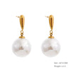 Imitation Pearls Drop Stainless Steel Golden Korean Hoop Earrings Charms Jewelry Gift - Image 10
