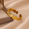 Floral Cuff Bracelet in Stainless Steel with Gold-Tone Finish - Image 5