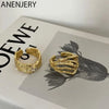 Silver Color Irregular Tin Foil Rings for Women Men Geometric Concave Convex Adjustable Ring Party Jewelry - Image 1