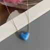1 PC Love Heart Choker Necklace Various Color Gift Necklace Golden Color Link Chain Neck Jewelry - Image 11