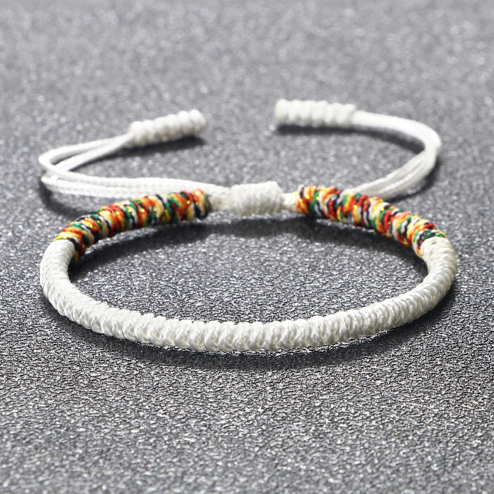 Handmade Adjustable Woven Rope Bracelet For Women Men Creative Colourful Nylon String Wristband Bangle Couple Lucky Jewelry Gift - Image 1