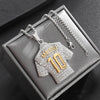 Full Zircon Pendant Necklace Hip Hop Cool Mumber 10 Soccer Star Fan Stainless Steel Clavicle Charming Jewelry Men Necklace - Image 6