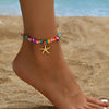 Beach Anklet for Women Bohemian Starfish Pendant Chip Stone Adjustable Gold Silver Multicolor Summer Vacation Jewelry - Image 9