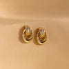 Vintage Three Layers Mini Knot Stud Earrings for Women Gold Plated Twisted Small Circle Stainless Steel Earring Punk Jewelry - Image 3