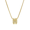 Cute English Letter Initial Necklace Gold Plated Zircon Paved Necklace Puffy Bubble Letter Necklace for Women - Image 23