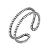 Simple Retro Silver Jewelry Thread Double Open Female Cannabis Opening Rings - Image 5