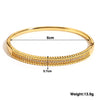 316L Stainless Steel Bangle Bracelet with Cubic Zirconia Details in Gold-Tone - Image 21