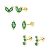 Two-Piece Stainless Steel CZ Cartilage Stud Earring Set for 20G Piercings - Image 1
