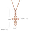 Rose Gold Color Cross Pendant Necklace For Women Men Orthodox Church Jesus Glossy Charm Daily Jewelry - Image 2