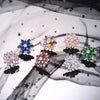 Cubic Zirconia Christmas Snowflake Stud Earrings for Women Shiny Crystal Flowers Earring Christmas Year Gifts - Image 5