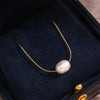 Minimalist Freshwater Pearl Chain Gold Plated Pendant Necklace 316L Stainless Steel Accessories - Image 9
