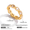 Stackable Water Drop Cubic Zirconia Ring in Gold-Tone Stainless Steel - Image 20