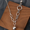 Silver Necklace Bead Pendant Punk Hip Hop Vintage Link Chains For Women Jewelry Gift - Image 5