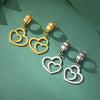 Double Love Heart Drop Earrings for Women Stainless Steel Gold Color Wedding Earrings Jewelry Pretty Gift - Image 4