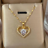 Heart Stainless Steel Zirconia Necklaces For Women Girls Love Gold Color Metal Necklace Party Birthday Daily Jewelry - Image 1