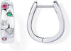 Gold Plated Silver Posts Chunky Huggie Earrings for Women Multi-Colored Cubic Zirconia Statement Hoop Earrings - Image 2