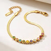 Stainless Steel Colorful Beaded Snake Chain Anklet for Women Bohemian Multicolor Round Bead Design Chain Jewelry Gift - Image 3