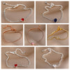 Eourpean Silver Red&Pink&Bule Round Stone Bracelet Women Jewelry For Birthday Anniversary'Gift - Image 1
