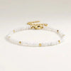 Faceted Bead Bracelet with Square Stainless Steel Spacers - Image 11