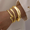 Adjustable Teardrop Cuff Bracelet in Gold-Tone or Silver-Tone - Image 7