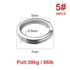Noeby Stainless Steel Split Rings Heavy Duty Fishing Double Ring for Jigging GT Game High Strength Pull 130kg Sea Fishing Tackle - Image 9