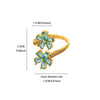 Colored Zircon Double Flower Rings For Women Gold Plated Stainless Steel Flower Opening Ring Wedding Aesthetic Jewelry Gift - Image 19
