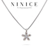 NiNice Necklaces for Women Stainless Steel Zirconia Flower Shaped Pendant Bracelet Earring Set Simple Gift - Image 1