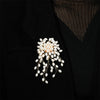 Retro Imitation Pearl Tassel Brooch For Women Men Personalized Gold Color Metal Party Daily Jewelry - Image 1
