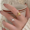 Silver Star Adjustable Rings For Women Wedding Vintage Jewelry Accessories Jewellery Argent - Image 2