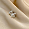 2PCS/Set Gold Color Hoop Earrings for Women Korean Design Crystal Pearl Dangle Earring Jewelry De - Image 8