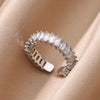 Cubic Zirconic Rectangle Open Rings For Women Men Gold Color Wedding Engaement Ring Design Jewelry Christmas Gifts - Image 16