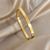 Chic Gold Color Simple 316L Stainless Steel Bangles Bracelets for Women Charm Zircon Jewelry Gift - Image 6