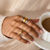 Minimalist Line Design Double Color Open Ring Gold-plated Stainless Steel Women Jewelry Suitable For Daily Wear - Image 4