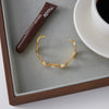 Classic Gold Color Plated Elliptical White Zircon Irregular Open Bracelets Stainless Steel Jewelry - Image 4