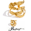 Stainless Steel Layered Hollow Large Wide Statement Bracelet Bangle Set Stainless Steel Pvd Plated Jewelry - Image 1