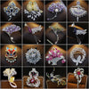 Design Crystal Flower Basket Snowflake Brooches for Women Maple Leaf Animal Corsage Coat Suit Accessories Pins - Image 1