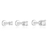 1PC Sparkling Piercing Stud Earrings Silver Shining Circle Earring For Women Ear Bone Earring Jewel - Image 25