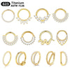 1Pc Titanium Nose Hoop Daith Earring Conch Helix Septum Piercing Clicker Segment Helix Rook Ear Piercings Women Body Jewelry 16G - Image 1