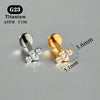 1PC Titanium Zircon Flat Back Earring Flower Ear Studs Lobe Helix Tragus Cartilage Piercing Jewelry 16G - Image 13