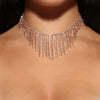 Luxury Rhinestone Beaded Fringe Torque Necklace Choker Bohemian Collar Necklaces Statement Geometric Jewelry For Women