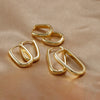 Geometric Square and Circle Hoop Earrings in Gold-Tone and Silver-Tone with 14 to 23 mm Sizes - Image 1
