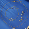 Crystal Zircon Four Leaf Clover Pattern Jewelry Set Bracelet Necklace Earrings Classic for Women Flower Party Charm Gifts - Image 2