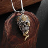 Vintage Gothic Snake Coiled Demon Skull Pendant Necklace for Men Boys Rock Party Halloween Jewelry Gift - Image 2