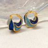French Retro Enamel Glaze Spiral Drop Earrings Irregular Earring For Women Jewelry Accessories Gift - Image 1